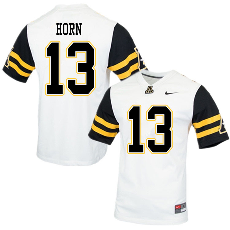 Men #13 Christan Horn Appalachian State Mountaineers College Football Jerseys Sale-White - Click Image to Close